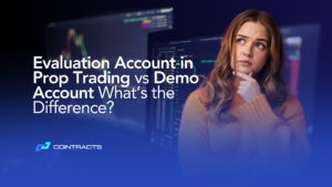 Trader comparing demo account and evaluation account
